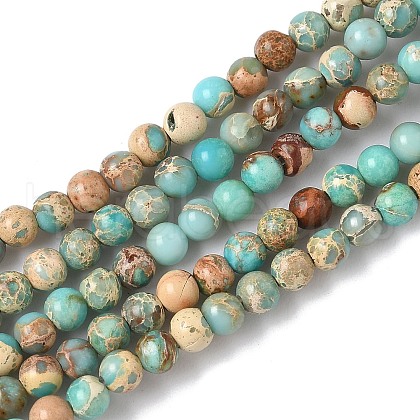 Dyed Natural Regalite/Imperial Jasper/Sea Sediment Jasper Beads Strands G-B124-C05-06-1