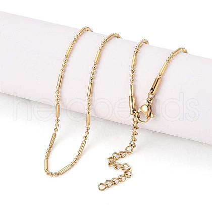 1.5MM 304 Stainless Steel Column Round Link Chain Necklaces NJEW-T016-05G-1