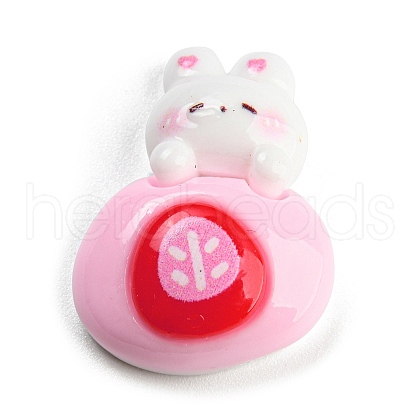 Rabbit Theme Opaque Resin Cabochons RESI-C042-02C-1