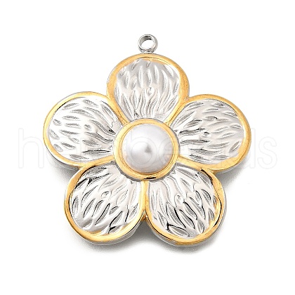 Flower 304 Stainless Steel Pendants STAS-M123-01PG-1