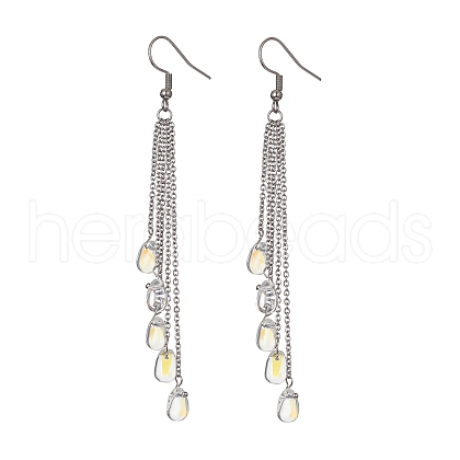 304 Stainless Steel Chains Tassel Earrings EJEW-JE05411-1