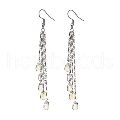 304 Stainless Steel Chains Tassel Earrings EJEW-JE05411-1