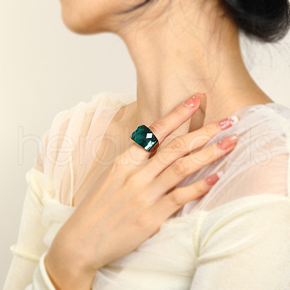 Fashionable 304 Stainless Steel & Glass Finger Rings for Women FS-WG90577-20-1