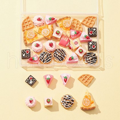 32Pcs 8 Styles Opaque Resin Cake Cabochons CRES-FS0001-12-1