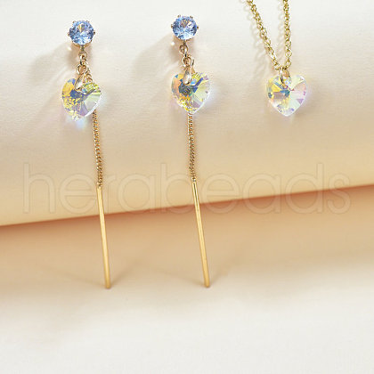Alloy with Clear AB Glass Pendant Necklace & Stud Dangle Earring FS-WGCC2DF-02-1