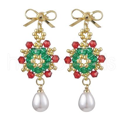 Brass Dangle Studs Earring EJEW-MZ00194-1