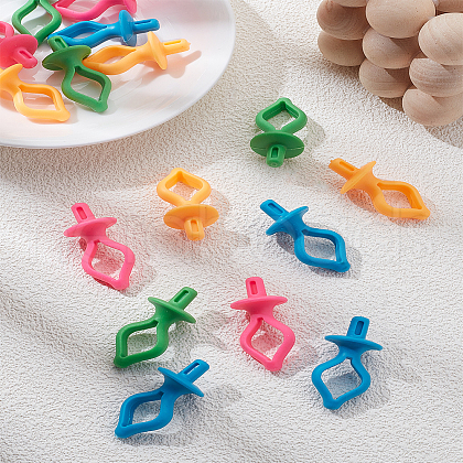 16Pcs 4 Colors Silicone Sewing Thread Bobbin Holder Clips FIND-LP0003-47-1
