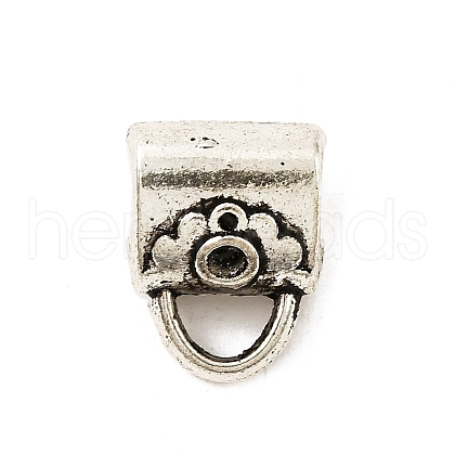 Tibetan Style Alloy Tube Bails Rhinestone Settings TIBE-L008-24AS-1