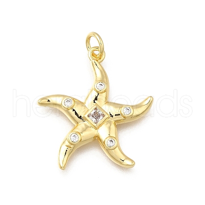 Brass Micro Pave Clear Cubic Zirconia Pendants KK-G525-11G-1