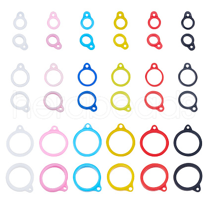 CRASPIRE 36Pcs 18 Style Silicone Pendant SIL-CP0001-10-1