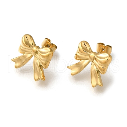 304 Stainless Steel Stud Earrings for Women EJEW-F337-01G-03-1