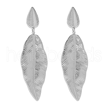 Leaf Iron Dangle Stud Earrings FS-WGD23F3-02-1