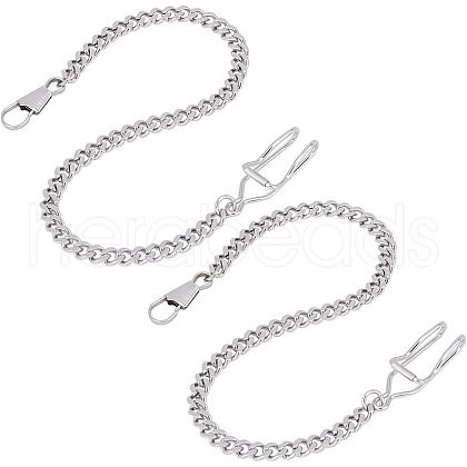 Unicraftale 2Pcs Stainless Steel Clip Pocket Watch Chain DIY-UN0003-64-1