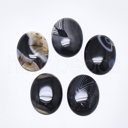 Natural Banded Agate/Striped Agate Cabochons G-T122-22E-1