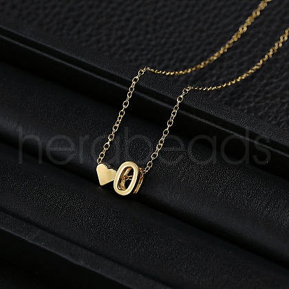 Alloy Letter Heart Pendant Necklaces for Women WGBB55E-11-1
