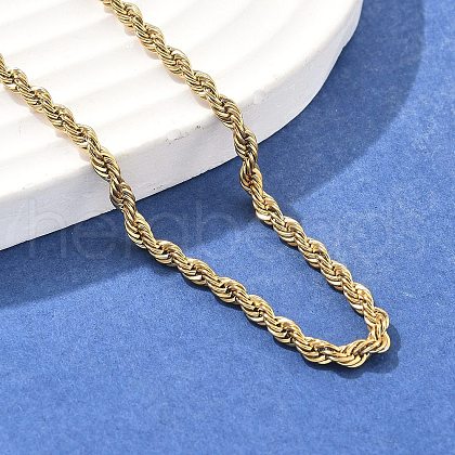 304 Stainless Steel Rope Chain Necklaces NJEW-F226-03G-05-1