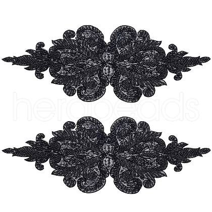 Flower Pattern Glass Bead Beading Appliques DIY-WH0297-44B-1