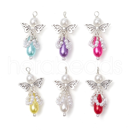 ABS Plastic Imitation Pearl Pendants PALLOY-JF03659-01-1