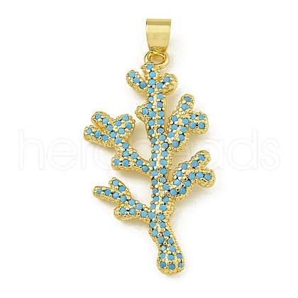 Rack Plating Brass Pave Cubic Zirconia Pendants X-KK-U029-11G-02-1