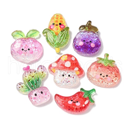 Luminous Transparent Resin Cabochons CRES-V001-04-1