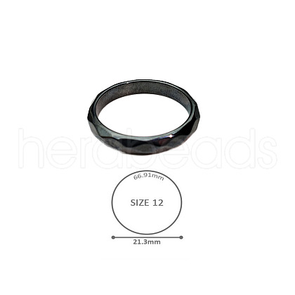 Synthetic Hematite Plain Band Rings BK4832-14-1