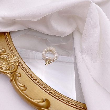 Mother's Day Jewellery Natural Freshwater Pearl Beaded Finger Rings WG7CD33-04-1