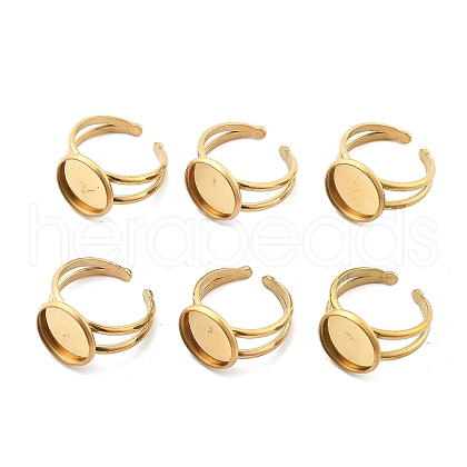 Ion Plating(IP) 304 Stainless Steel Cuff Ring Settings STAS-E202-02C-G-1