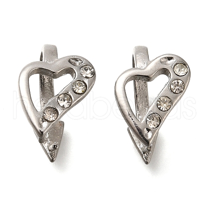 PVD Vacuum Plating & Long-Lasting Plated Brass With Rhinestone Pinch Bails KK-S402-06J-NR-1