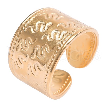 Stainless Steel Snake Pattern Open Cuff Rings DY6294-2-1