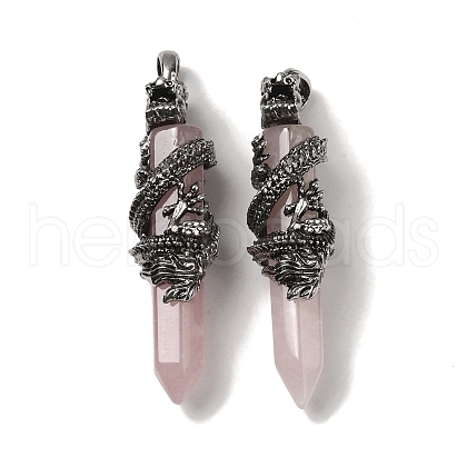 Natural Rose Quartz Pointed Big Pendants G-D069-01J-AS-1