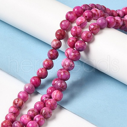 Natural Dyed White Jade Beads Strands G-M402-C03-01-1
