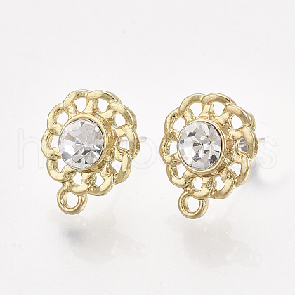 Alloy Rhinestone Stud Earring Findings PALLOY-T056-121B-1