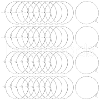Beebeecraft 100Pcs 316 Surgical Stainless Steel Wine Glass Charms Rings STAS-BBC0005-97B-1