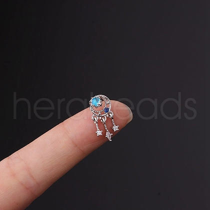 Brass Micro Pave Cubic Zirconia Cartilage Earrings WGF347E-08-1