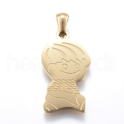 Ion Plating(IP) 304 Stainless Steel Pendants STAS-K162-024G-1