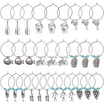 BENECREAT DIY Wine Bottle Wine Glass Charm Making Kits DIY-BC0005-34-1