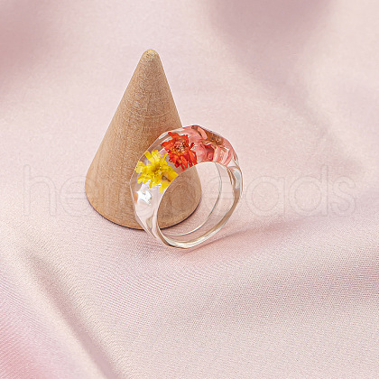Dried Flower Clear Resin Finger Rings FS-WGF6920-01-1