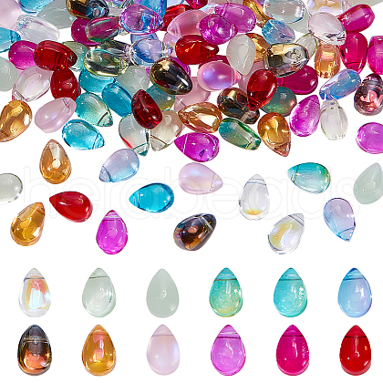 AHADERMAKER 120Pcs 12 Colors Transparent Glass & Lampwork Beads Sets GGLA-GA0001-05-1