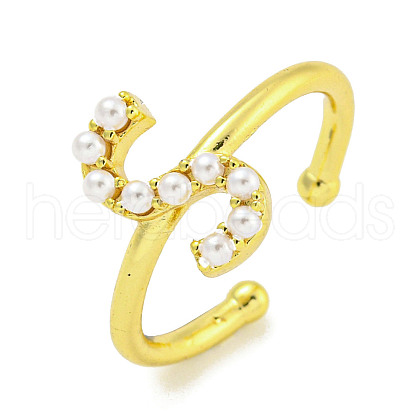 Rack Plating Brass Open Cuff Rings for Women RJEW-F162-01G-S-1