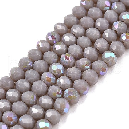 Electroplate Opaque Solid Color Glass Beads Strands EGLA-A044-P3mm-L10-1