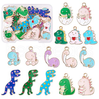 30Pcs 15 Style Alloy Enamel Pendants ENAM-SZ0002-84-1