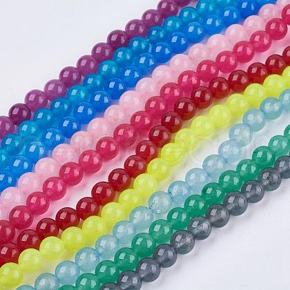 Natural White Jade Bead Strands G-R165-6mm-M2-1
