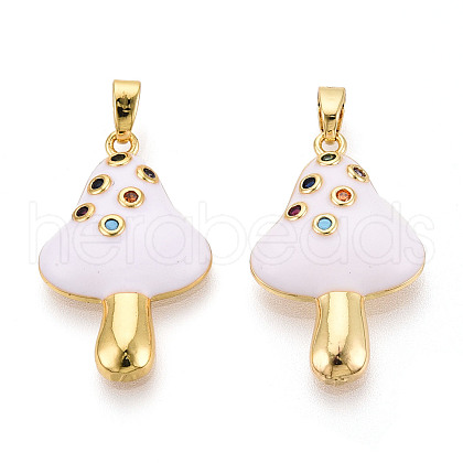 Brass Micro Pave Cubic Zirconia Pendants KK-N257-74A-G-1