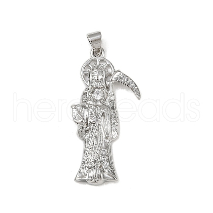 Brass Micro Pave Cubic Zirconia Pendants KK-R230-11P-1