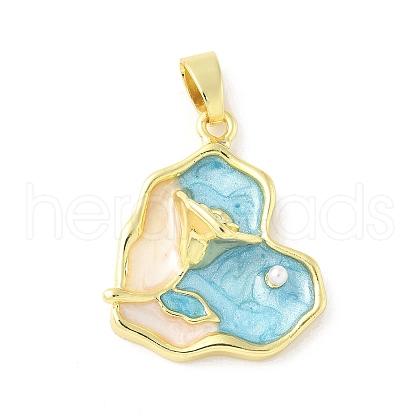 Brass Enamel Pendants KK-Z101-09G-C01-1