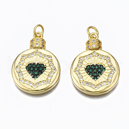 Brass Micro Pave Cubic Zirconia Pendants ZIRC-N039-148C-NF-1