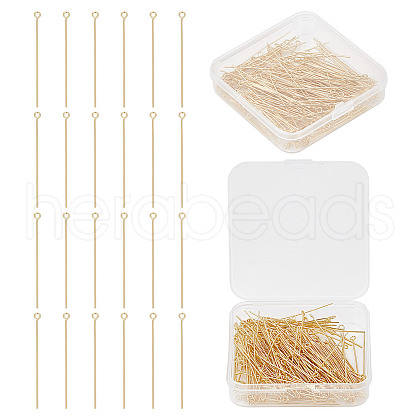 GOMAKERER 200Pcs Brass Eye Pins KK-GO0001-61-1