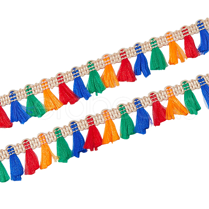 Polyester Tassels Ribbon OCOR-WH0047-30-1