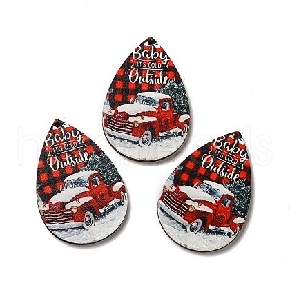 Single Face Printed Wood Big Pendants WOOD-H102-03K-1