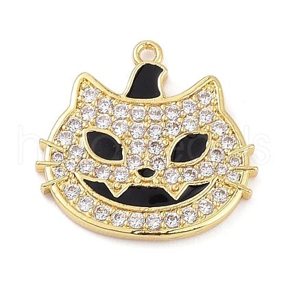 Rack Plating Brass Cubic Zirconia Pendants KK-D031-08G-03-1